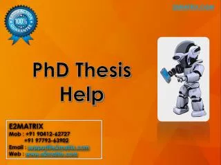 Phd Thesis Help