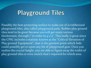 Playground tiles