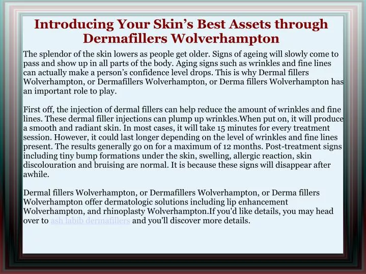 introducing your skin s best assets through dermafillers wolverhampton