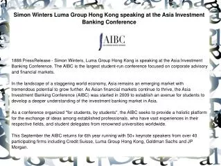 Simon Winters Luma Group Hong Kong speaking at the Asia