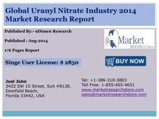 Global Uranyl Nitrate Industry 2014 Market Research Report