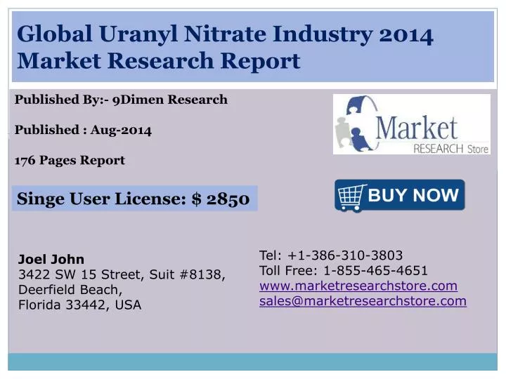 global uranyl nitrate industry 2014 market research report