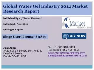 Global Water Gel Industry 2014 Market Research Report