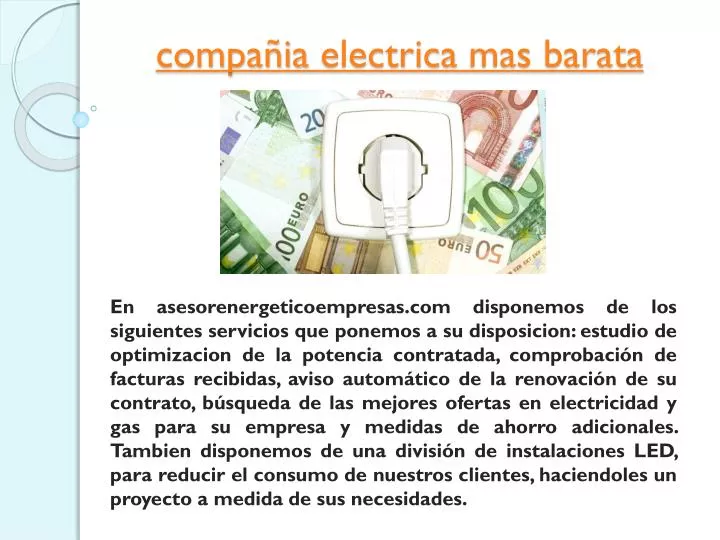 compa ia electrica mas barata