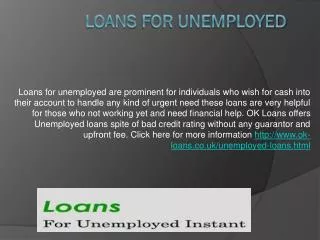 Loans for unemployed