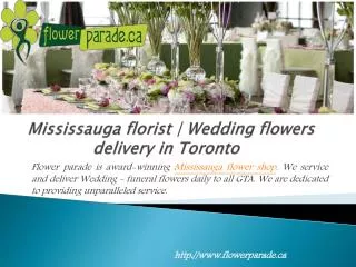 Mississauga florist | Wedding flowers delivery in Toronto