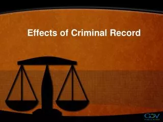 Effects of Criminal Record