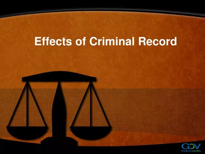 effects of criminal record