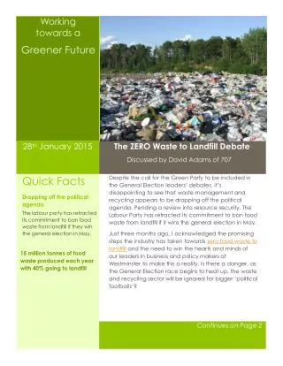 The ZERO Waste to Landfill Debate