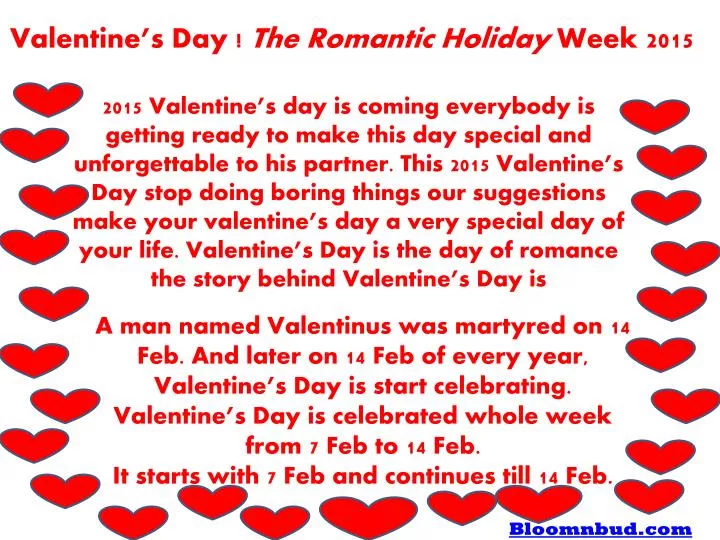 valentine s day the romantic holiday week 2015