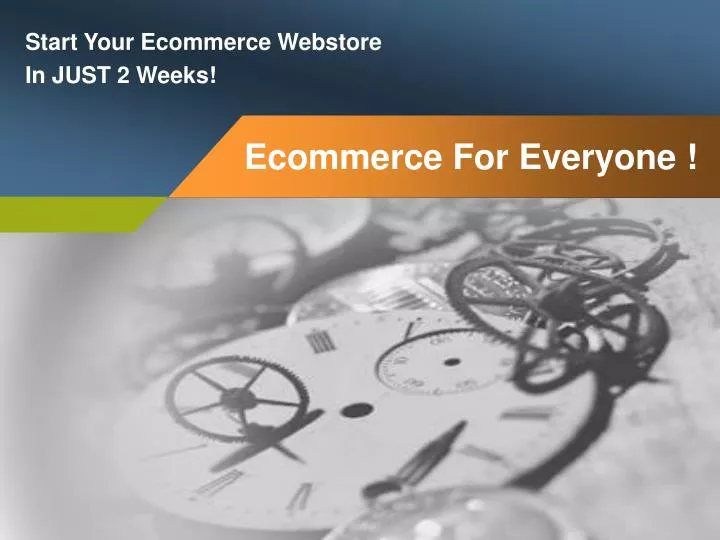 start your ecommerce webstore in just 2 weeks