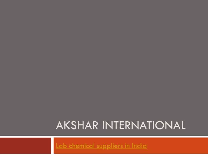 akshar international