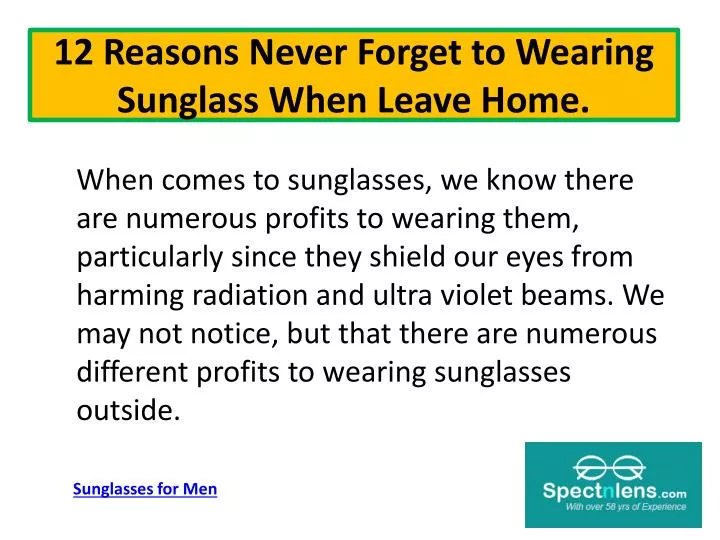 12 reasons never forget to wearing sunglass when leave home