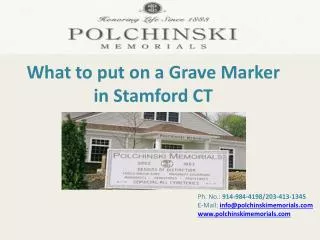 What to put on a Grave Marker in Stamford CT