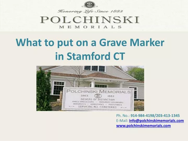 what to put on a grave marker in stamford ct