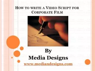 How to write a script for Corporate Video