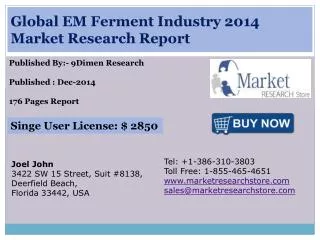 Global EM Ferment Industry 2014 Market Research Report