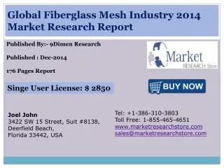 Global Fiberglass Mesh Industry 2014 Market Research Report