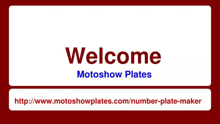 welcome motoshow plates