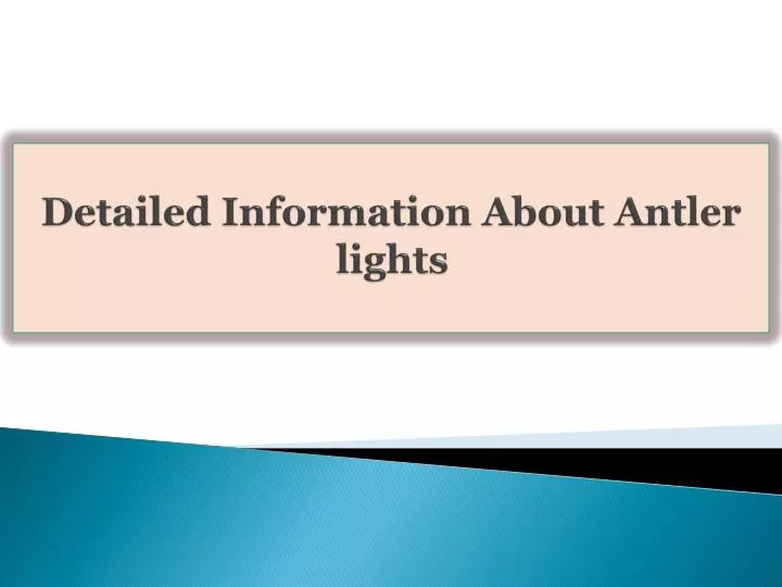 detailed information about antler lights