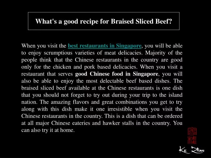 what s a good recipe for braised sliced beef