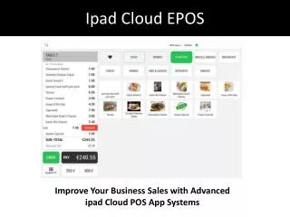 Improve Your Business Sales with Advanced ipad Cloud POS App