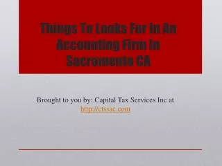 Things To Looks For In An Accounting Firm In Sacramento CA
