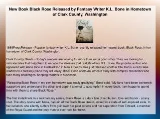 New Book Black Rose Released by Fantasy Writer K.L. Bone