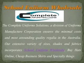 Complete Range of Uniforms Suppliers in Australia