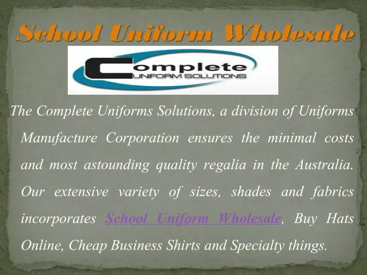 school uniform wholesale