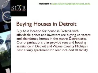 Buying Houses in Detroit