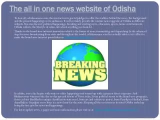 Odisha Current News