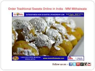 Order Traditional Sweets Online in India - MM Mithaiwala