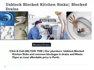 Unblock Blocked Kitchen Sinks | Blocked Drain Repair