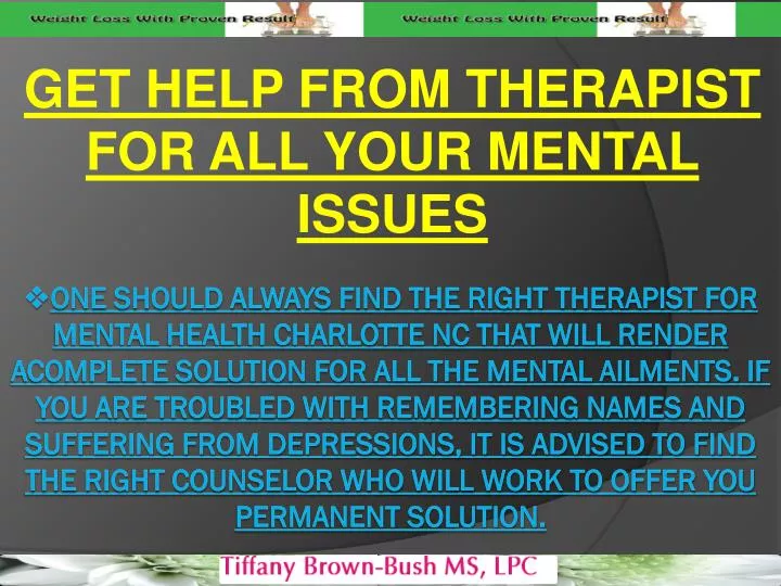 get help from therapist for all your mental issues
