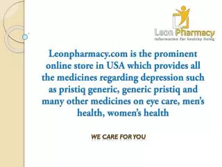 Buy pristiq online at low price from leonpharmacy.com