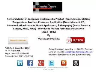 Global Consumer Electronics Sensors Market Forecast 2020 by