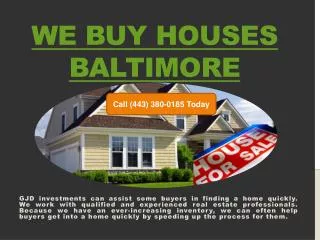 We Buy Houses Fast Baltimore