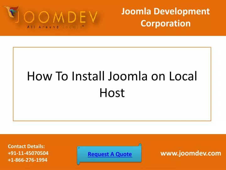 how to install joomla on local host