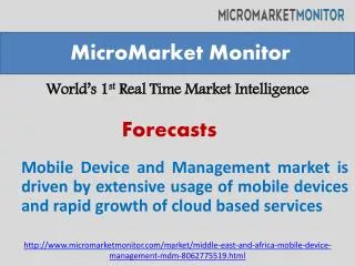The Middle East and Africa Mobile Device and Management mark