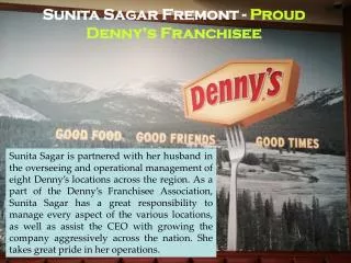 Sunita Sagar of Fremont - Proud Denny’s Franchisee