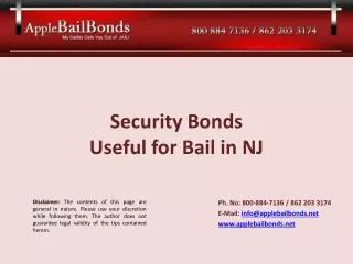 Security Bonds Useful for Bail in New Jersey