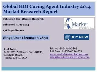 Global HDI Curing Agent Industry 2014 Market Research Report