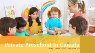 Private Preschool In Canada