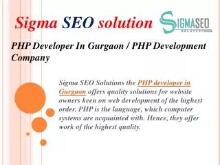 PHP Developer In Gurgaon / PHP Development Company