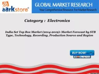 Aarkstore - India Set Top Box Market (2014-2019): Market For