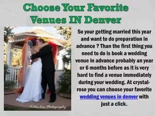 Choose Your Favorite Venues IN Denver
