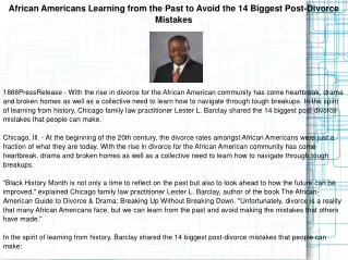 African Americans Learning from the Past to Avoid the 14 Big