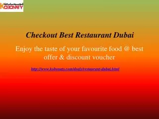 Restaurant Dubai