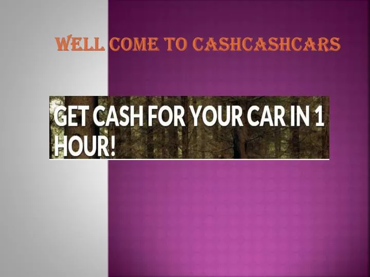 well come to cashcashcars